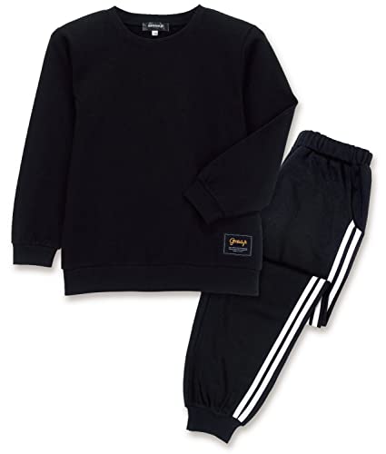 NISHIKI[ニシキ] スウェット キッズ 上下セット パジャマ 男女兼用 綿混35％ ミニ裏毛 長袖 長ズボン 春 秋 ルームウェア 部屋着 (ﾌﾞﾗｯｸ/150/77349)