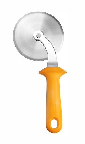 HENDI Cortador de pizza profesional, para uso intensivo, cuchilla grande y gruesa de acero inoxidable, mango de polipropileno, rueda hoja rodillo cortapizzas, pizza cutter, ø97x240mm, naranja