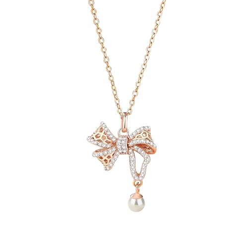 Collier argent 925 nœud papillon en cristaux CZ brillants pour femme