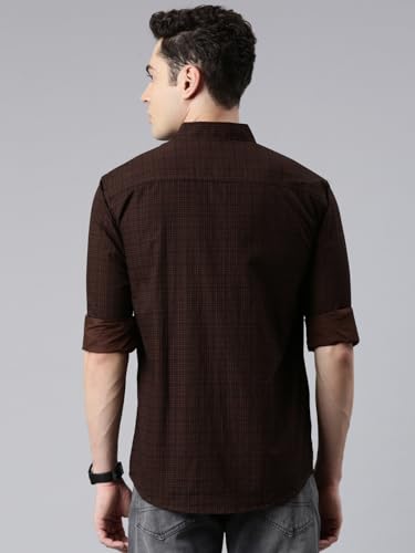 Image of Majestic Man Men's Comfort Slim Fit Pure Cotton Opaque Checked Casual Shirt