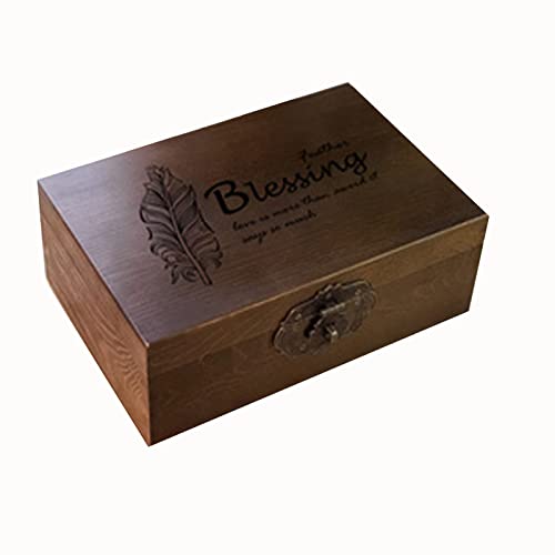 Boîte à couture en bois antique avec serrure : l'artisanat rétro européen d'exception