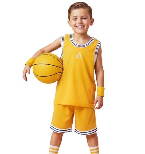 Image of AKIBA Basketball /volley ball Jersey Set for Kids (YELLOW, 13Y-14Y)