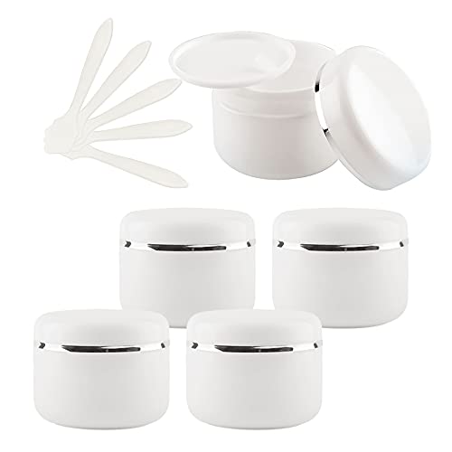 PZOFERLIN Vasetti Campione, vasetti per Cosmetici Vasetti for Cosmetici con coperchi a Vite in plastica a Prova di perdite, Bianchi, 20-250 ml, Confezione da 10(50ml)