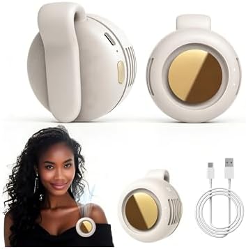 Portable Mini Bladeless Fan Clip On, Small Fan Clip on for Shirt & Waist, 3-Speed, 360° Adjustable Suspended Whirlwind Fans, Silent Clip-on Fan For Outdoor & Travel & Office, Gift for Summer