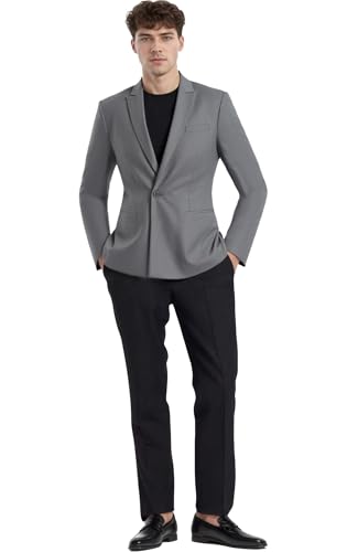 Beninos Mens Sport Coat Casual Blazer Peak Lapel Business Suit Jacket
