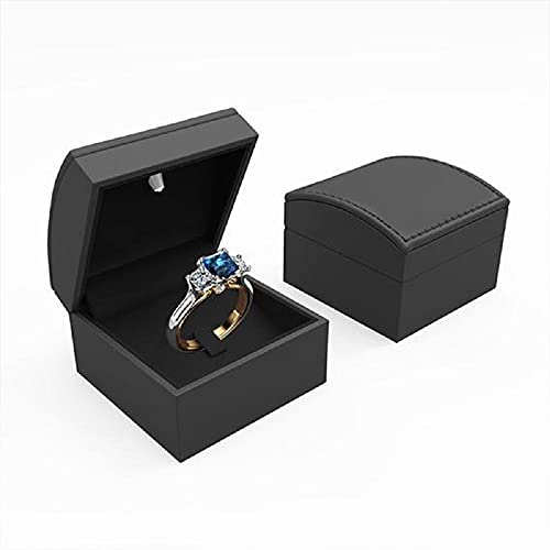 Fashion 18K Two-Tone Gold Plated Women's Ring Perfect Square Cut Sapphire Ring 925 Sterling Silver Cubic Zirconia Engagement Ring CZ Blue Diamond Eternal Wedding Ring4