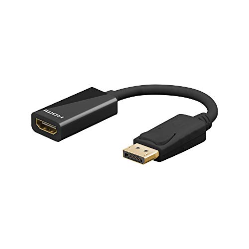 Goobay 67881 DisplayPort auf HDMI Adapter, DP-Stecker > HDMI-Buchse, 0,1m Kabel
