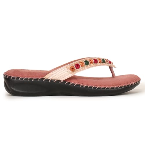 Image of TRASE Orthopedic Comfortable Footwear for Women | Stylish V Strap Chappal with Soft Cushioned Footbed | Perfect Slippers for Woman Daily Use
