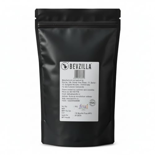 Image of Bevzilla 1kg Butterscotch Instant Coffee Powder | 100% Pure Arabica Beans | Makes 500 Cups | For HoReCa Use | Hot & Cold Coffee