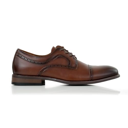 Image of Ferro Aldo Men's Modern Cap-Toe Derby Collection | Statement Dress Shoes in Floral, Woven, & Classic Styles