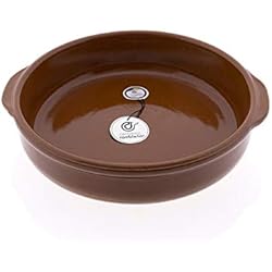 Cazuelas De Cerámica Precio CERÁMICA RAMBLEÑA | Cazuela Barro refractario | Cazuela Fuego Directo | Cazuela cerámica Tradicional | Cazuela para Horno | Cazuela 19 cm | 23.5x21.5x5.5 cm