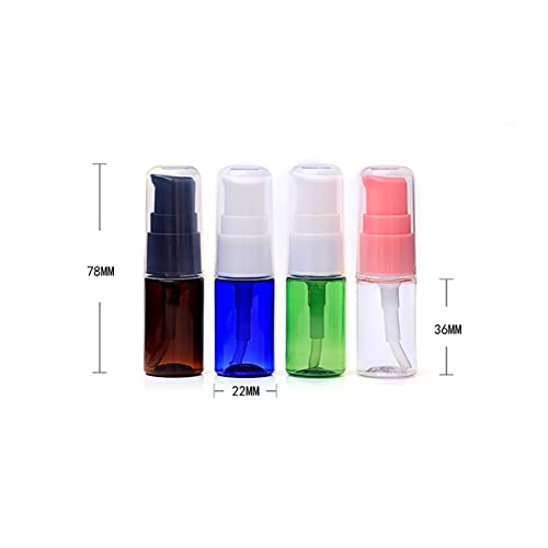 FSSTUD 12 Stück 10ml Mini Lotion Pump Flaschen Leere Nachfüllbare Kosmetikflaschen Creme Lotion Spender Reise Foundation Behälter Make-up Proben Fläschchen Behälter Transparent