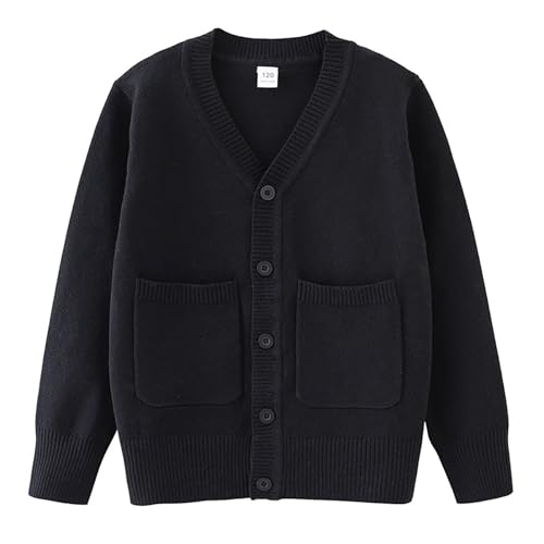 Baby Boys Girls Knit Cardigan Long Sleeve Button V-Neck Solid Sweater Winter Loose Fit Sweatshirt with Pocket3