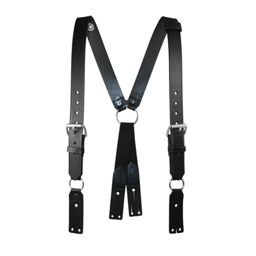 Boston Leather Firemans Suspender 1-1/2 - X-Large - Black