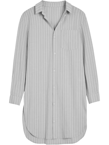 Image of Runcati Womens Button Down Shirts Linen Cotton Long Sleeve Blouse Tunic Tops Cover Up Shirt Loose Beach Bikini Dress