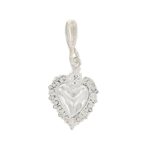 Colgante corazón votivo SHALOM amuleto de protección en plata de ley 925