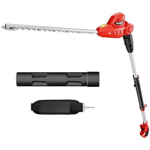 20-Inch Cordless Pole Hedge Trimmer Compatible with Milwaukee M18 Battery(No Battery) 14.5FT Reach &150 Adjustable Head Cuts 3/4 Branches Lightweight Electric Hedge Trimmer with Extension Pole