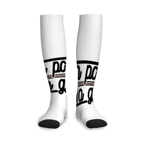 Anceky Calcetines hasta la rodilla para mujer con estampado de mancuernas de 15-20 mmHg, calcetines casuales y estéticos para ropa de mujer.