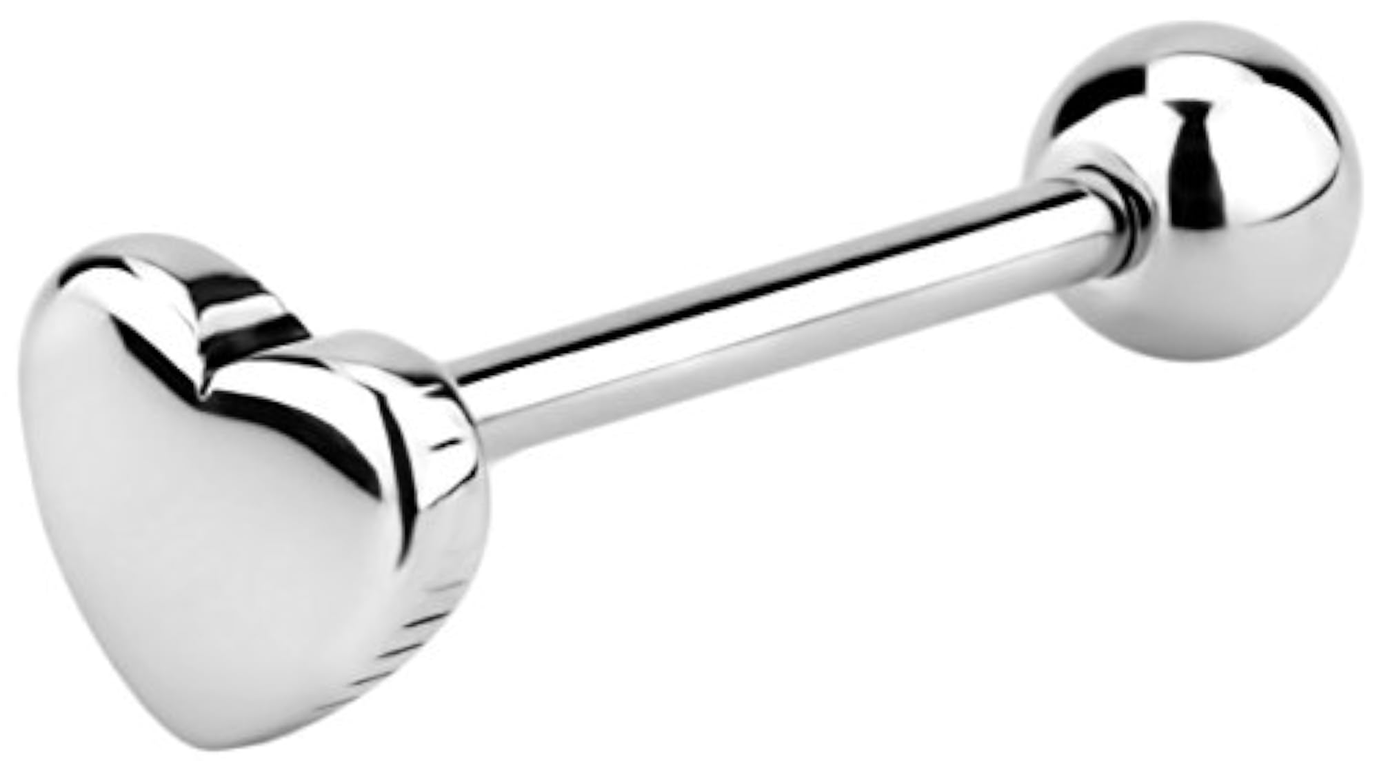 14G 16mm 316L Surgical Steel Heart Top Tongue Ring