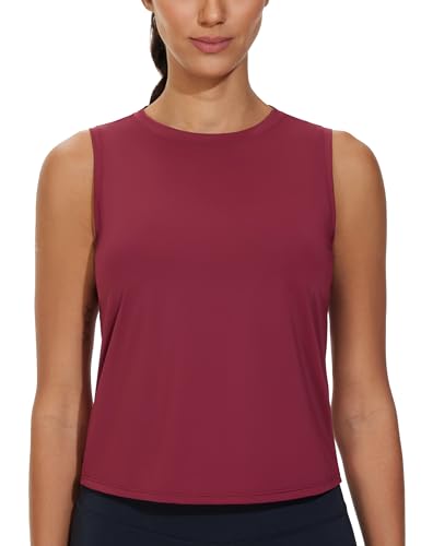Dragon Fit Womens Sleeveless Workout Tank Tops Cropped Running Yoga Shirts