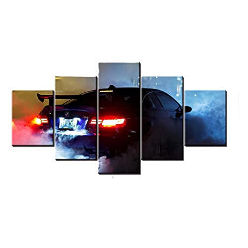 Impression abstraite sur toile YUANJUN de super voiture sport avec cadre 3D art mural salon