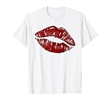 Sexy Red Hot Moist Lips Print Lipstick Kiss Me Clip Art T-Shirt