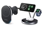 Anker Prime MagSafe Car Mount Charger, Qi2 25W Certified Wireless Car Charger & Prime 3-in-1 Charging Station, Qi2.2-Certified 25W Wireless Charger Dock Stand, MagSafe Compatible, for iPhone17