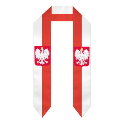 Poland Polish flag College Graduation Stole Double Sided Shawl Class of Graduates Thickened Sash Scarf for Honor Commencement and High School