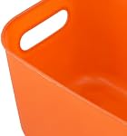 MOUYAT 8 PCS Colorful Plastic Storage Bins with Handles, 10 x 7 x 6 Inch Stackable Plastic Cube Closet Baskets for Kitchen Bathroom, Hand Soap, Shampoos, Towels
