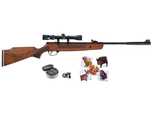 Hatsan Striker Wood .177 Cal 1300 FPS / 21 FPE - Brake Barrel Air Rifle .177 Caliber w/ 3-9X32 Scope, QuietEnergy (QE) & Spring Piston | Small Game air Gun + Wearable4U 500x Pellets Bundle