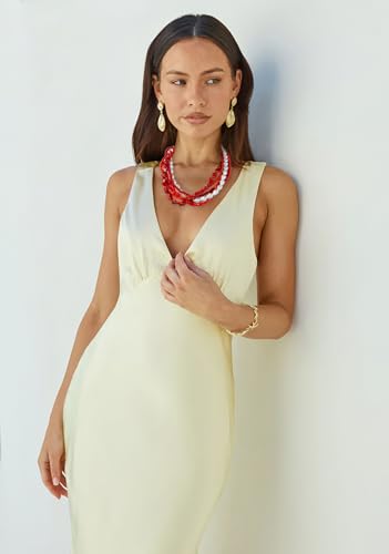 Summer Beach Red Coral Necklace For Women Unique Strand Necklace Fashion Gold Necklace Stack Boho Beaded And Coral Necklaces Unique Corals Bead Choker Necklaces Jewelry Gift3