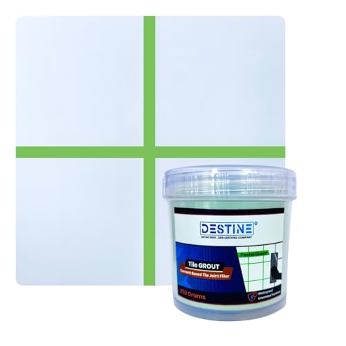 Image of DESTINE READY-TO-MIX inchTILE GROUT inch (16 COLOURS) (ALL PACKS: 100 Gm,250 Gm,400 Gm,800 Gm,1 Kg), Waterproof, Crack Filler, Cement Based Tile Gap Filler (250 Gm, Pastel Green)