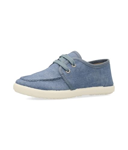 Pekes Zapato Náutico Vestir Lona Niño - 34, Azul