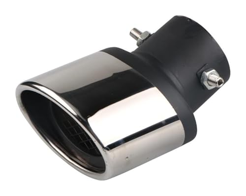 Tubo Escape Silenciador Tubos De Escape Universales Para Coche Silenciador De Tubo De Escape Boquilla De Salida Cinturón Final Sistema Escape Red Identificación Ovalada 60mm