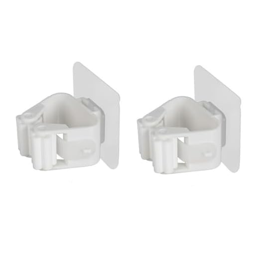 Stylish White Broom Holder - Durable 2-Pack ABS Material for Ultimate Kitchen & Bathroom Organization