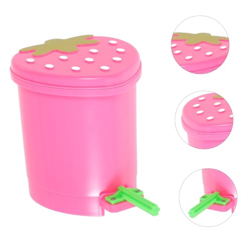 Caneca de Basura de Plástico con Forma de Fresa Rosa miniatura 6