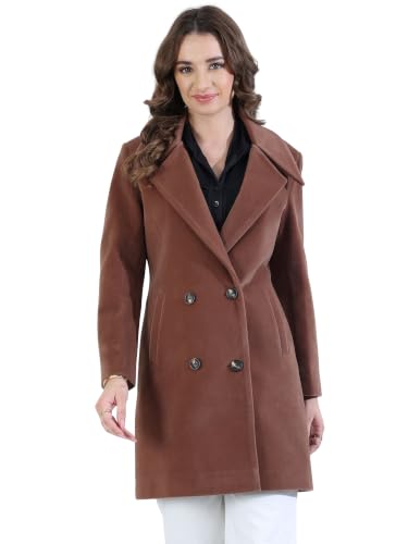 Image of PLAGG Women's Notched Lapel Long Overcoat