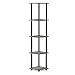 Furinno Turn-N-Tube 5 Tier Corner Display Rack Multipurpose Shelving Unit, French Oak Grey/Black