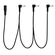 POWERS THREE PEDALS SIMULTANEOUSLY - Daisy chain splitter cable connects three guitar effects pedals to a single 9V DC power supply, perfect for compact pedalboard setups and reducing clutter RIGHT ANGLE CONNECTORS FOR TIGHT SPACES - Three right angl...