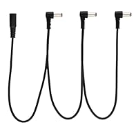 POWERS THREE PEDALS SIMULTANEOUSLY - Daisy chain splitter cable connects three guitar effects pedals to a single 9V DC power supply, perfect for compact pedalboard setups and reducing clutter RIGHT ANGLE CONNECTORS FOR TIGHT SPACES - Three right angl...