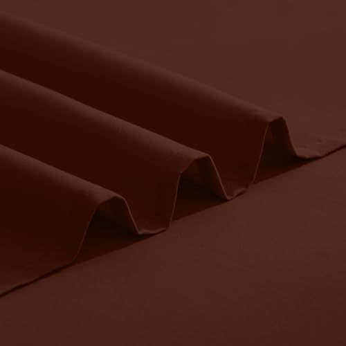 Image of Elegant Comfort Luxurious 1500 Premium Hotel Quality Microfiber Three Line Embroidered Softest 4-Piece Bed Sheet Set, Wrinkle and Fade Resistant, King, Chocolate Brown