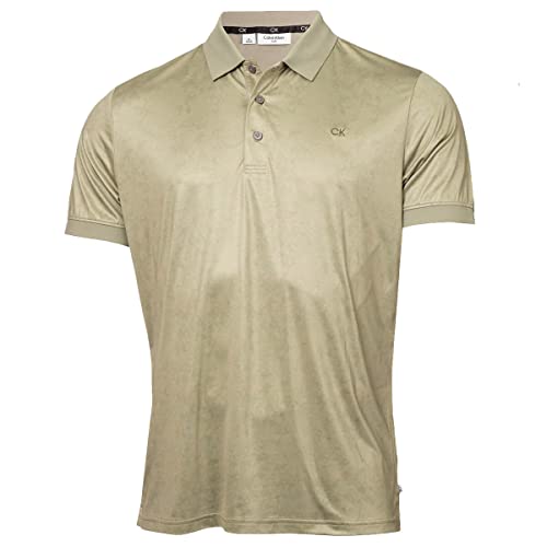 Calvin Klein Mens Tie Dye Print Golf Polo Shirt - Camouflage Green - M
