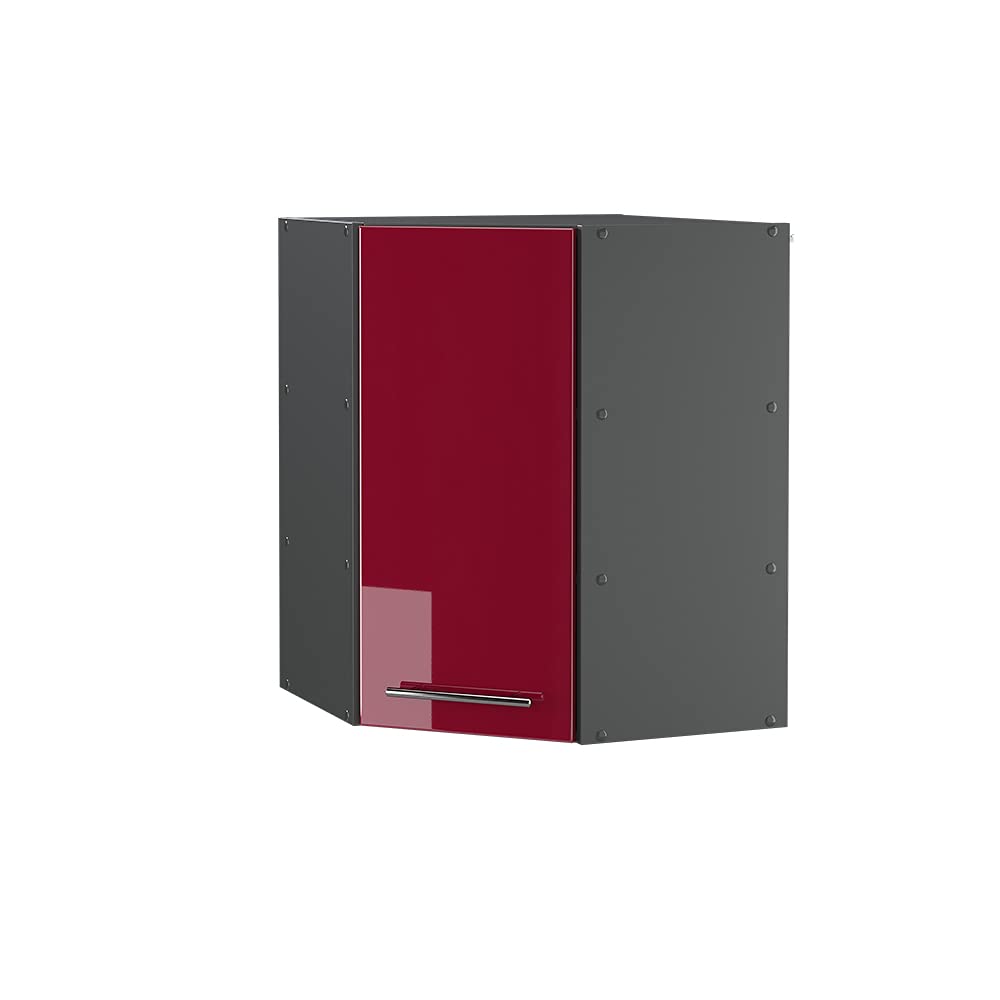 Vicco Corner wall cabinet Fame-Line, Bordeaux High Gloss, 57 cm, for combination with other modules from the Fame-Line series — image 1