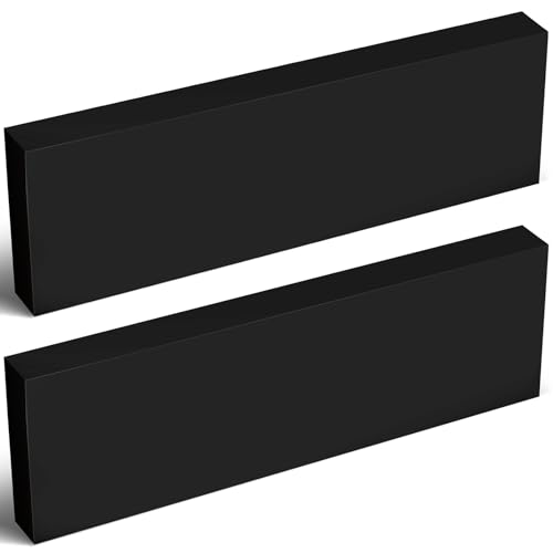 Colingmill 2 Pcs HDPE Plastic Blocks, 1" X 4" X 12", Black