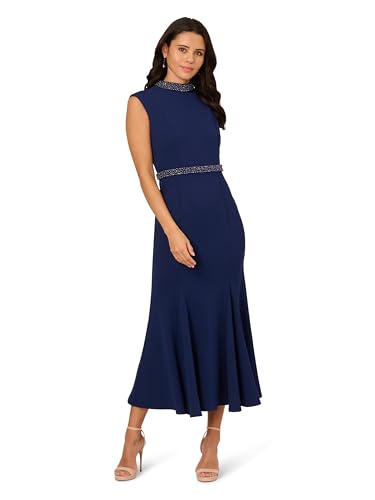 Adrianna Papell Women's Pearl Crepe Trim Dress