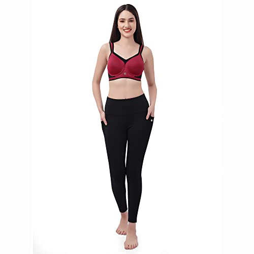 Image of SOIE Women Full Coverage Polyamide Spandex High Impact Padded Non Wired Sports Bra