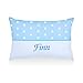 Amilian Kissen 60 x 40 cm mit Namen und Datum, Geschenk zur Geburt, personalisiert, für Baby (Sternchen Hellblau/Hellblau)
