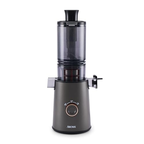 AROMA® Cold Press Juice Machine Slow Masticating Fruit and Vegetable Juicer for Home with Large 4-Inch Feeder and Double Pulp Filter