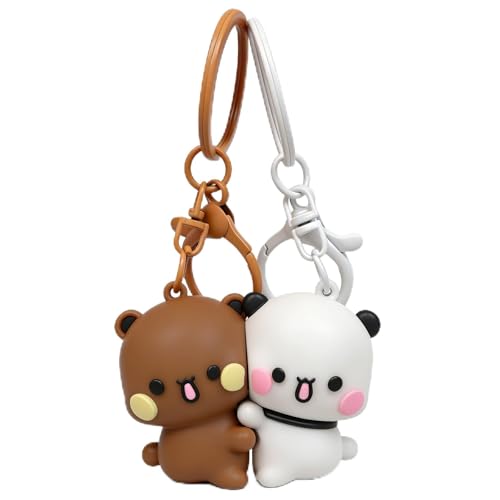 LUMIREX 2 Stück Bubu Dudu Schlüsselanhänger Paar Magnetische Partner Schlüsselanhänger mit Dudu Bubu Design Bär Anhänger Magnetisch für Bag Charms Rucksack Anhänger Pärchen Geschenke