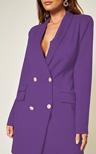 Image of UNIQUE 21 Women Luxe Stain Breasted Asymmetric Blazer Dress - Ladies Elegant Casual Work Office Events Blazer Dresses